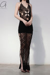 RUI hollow knitted half skirt RSS23KN13 ONYX black